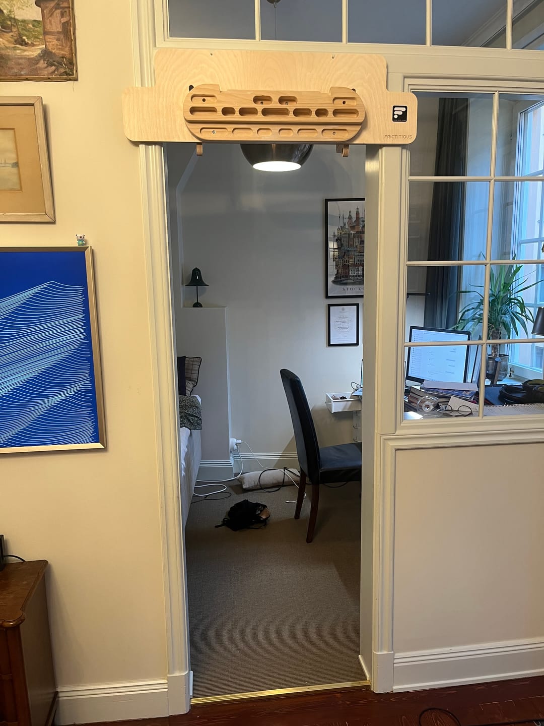 Customer photo review of Hangboard Doorway Mount