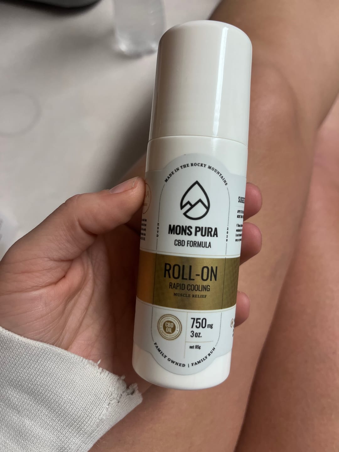 Customer photo review of Rapid Cooling Muscle Relief Roll On 750mg CBD