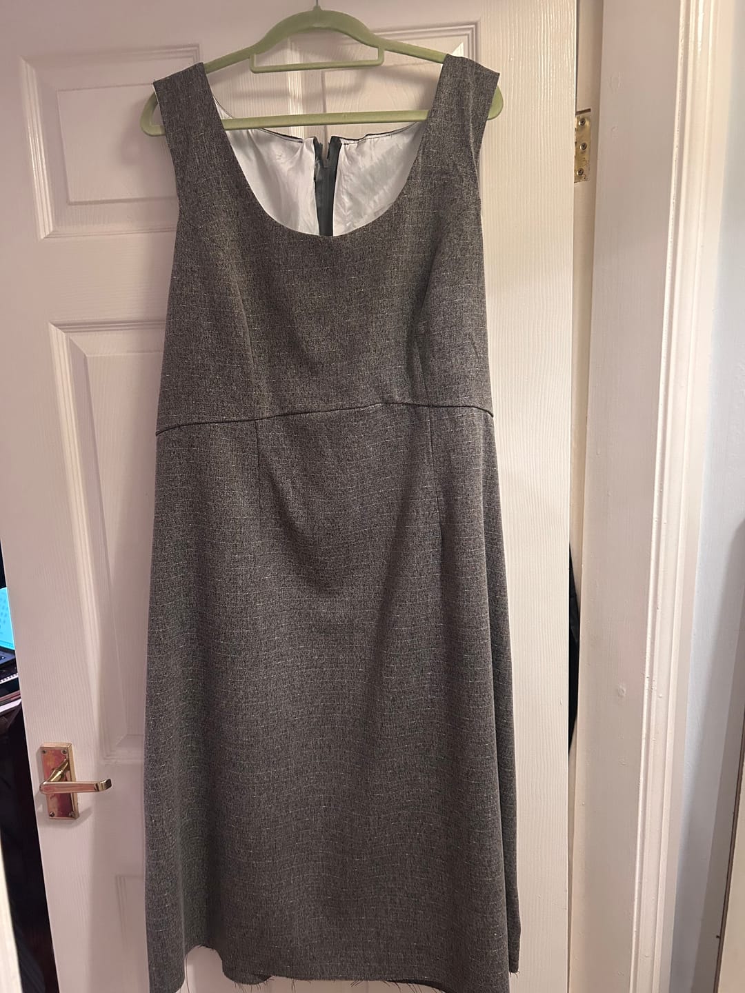 Customer photo review of Grey Herringbone Suiting Fabric