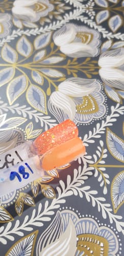 Customer photo review of D391 Shocker Orange Crème Dip Powder