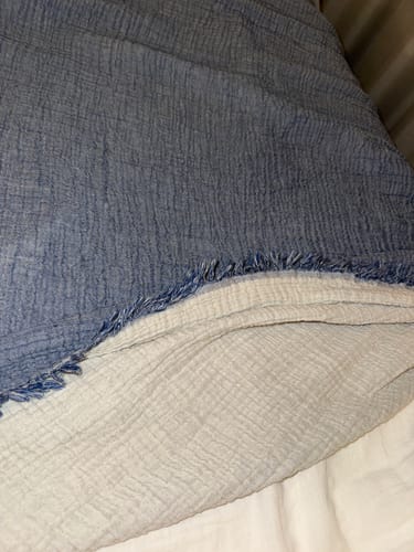 Customer photo review of Serenity Soft Muslin Quilt - Navy