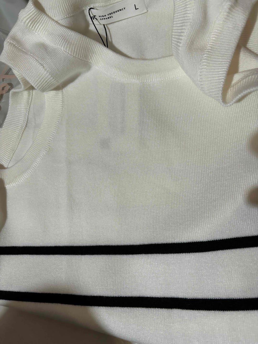 Customer photo review of Half Striped Knitted Tank Top