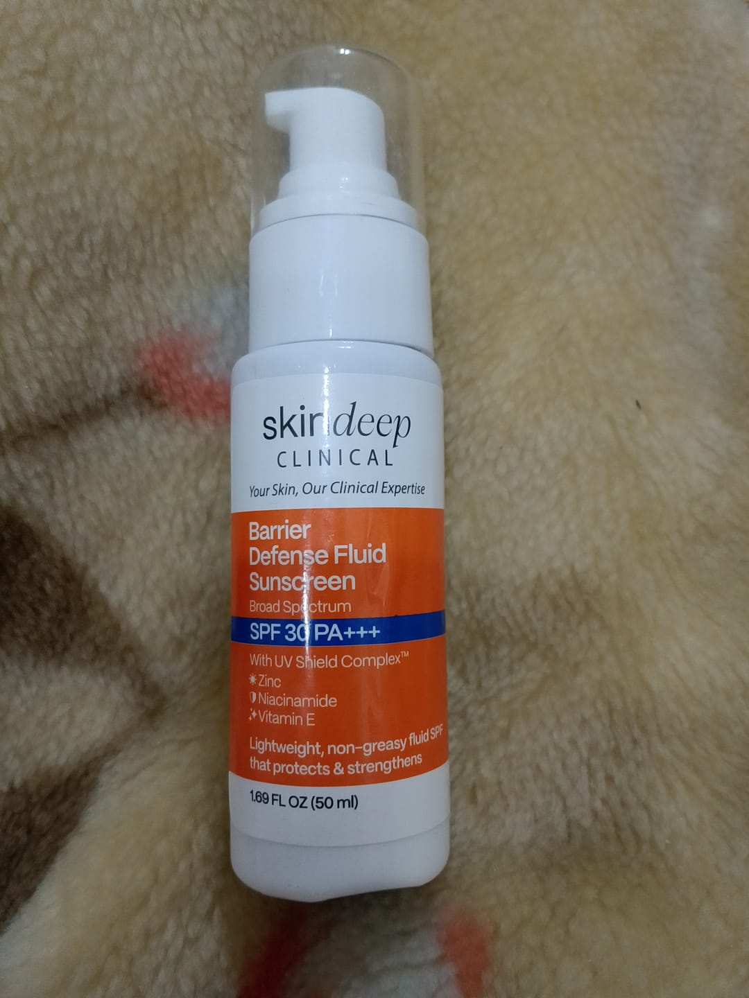 Customer photo review of Barrier Defense Fluid Sunscreen