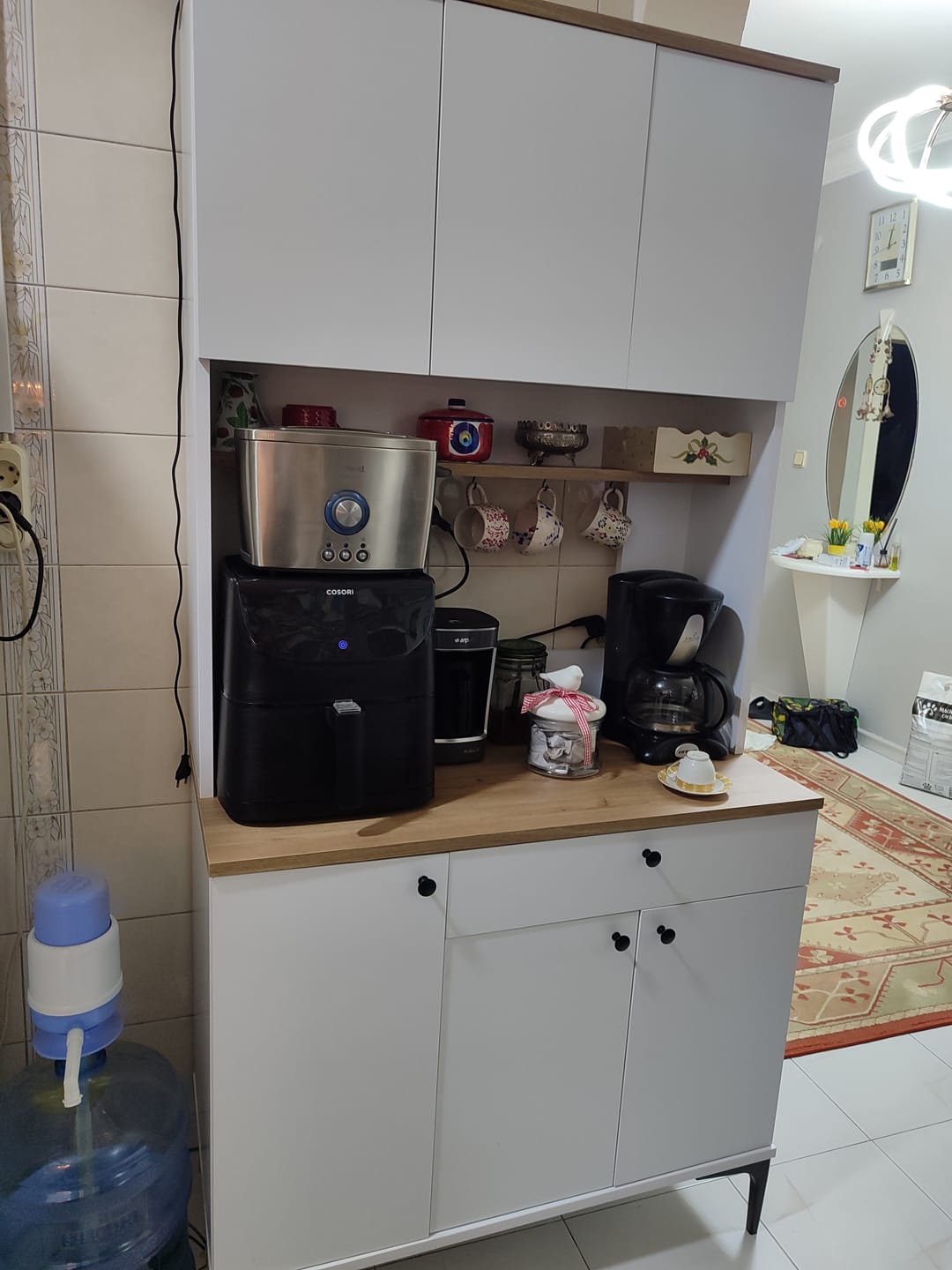 Customer photo review of Rani JE196 Çok Amaçlı Dolap 6 Kapaklı 1 Çekmeceli Kiler Mutfak Dolabı Sepet Ceviz - Beyaz