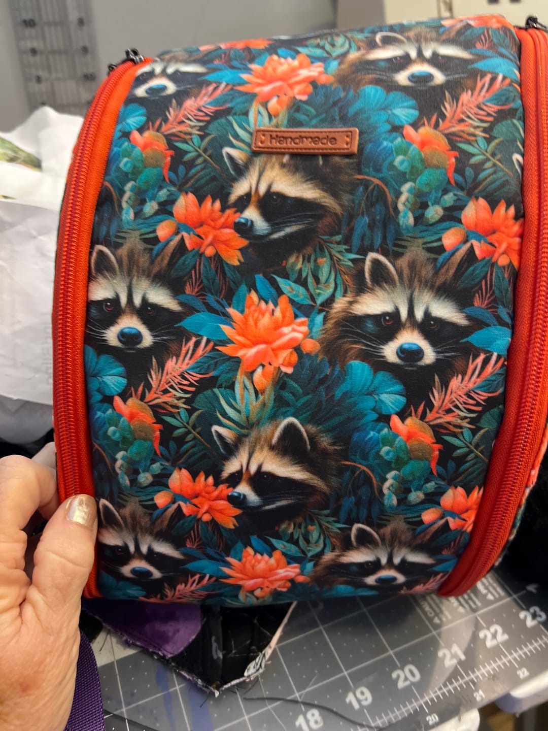 Customer photo review of Racoon & Floral Fabric