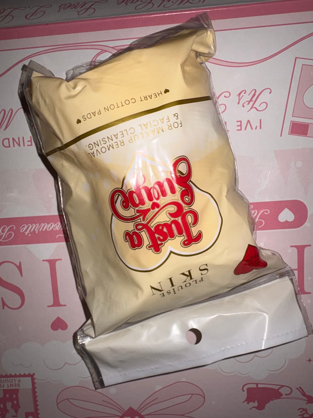 Customer photo review of P.Louise Just A Swipe Heart-Shaped Cotton Pads