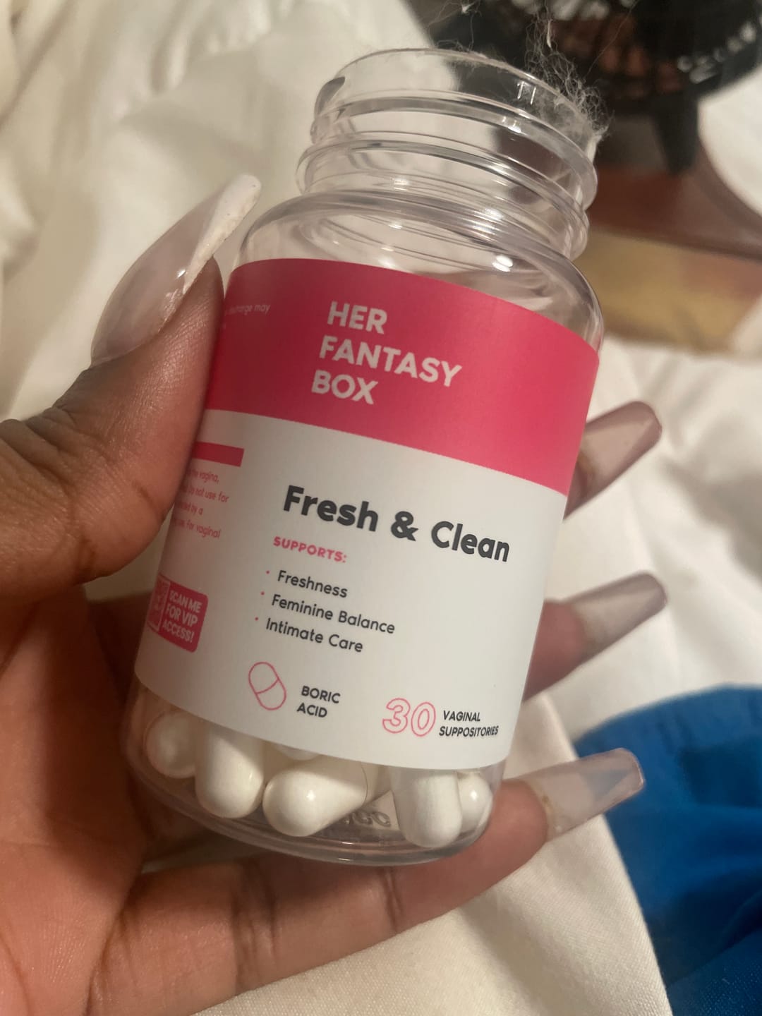 Customer photo review of Fresh & Clean pH Balancing Boric Acid Vaginal Suppository