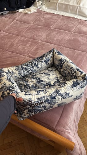 Customer photo review of Divanetto Panama Premium Toile de Jouy Blu Polvere Romantico