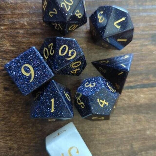 Customer photo review of Cosmic Veil Dice Set (Blue Sandstone)