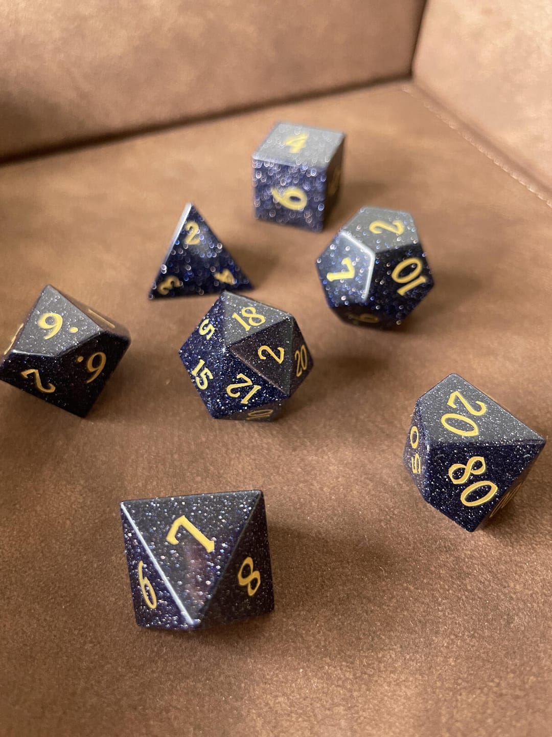 Customer photo review of Cosmic Veil Dice Set (Blue Sandstone)