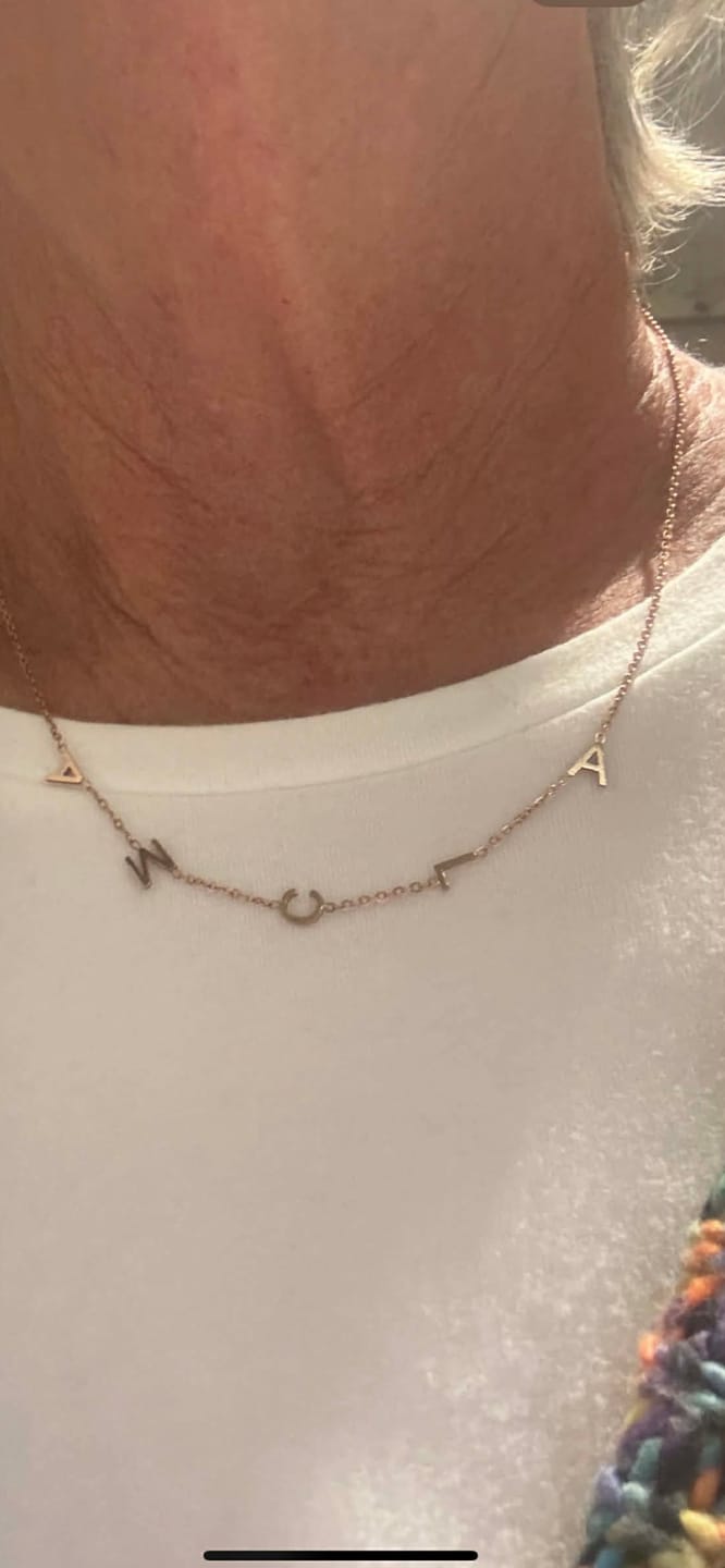 Customer photo review of Personalized Sideway Initial Necklace 18K Best Seller