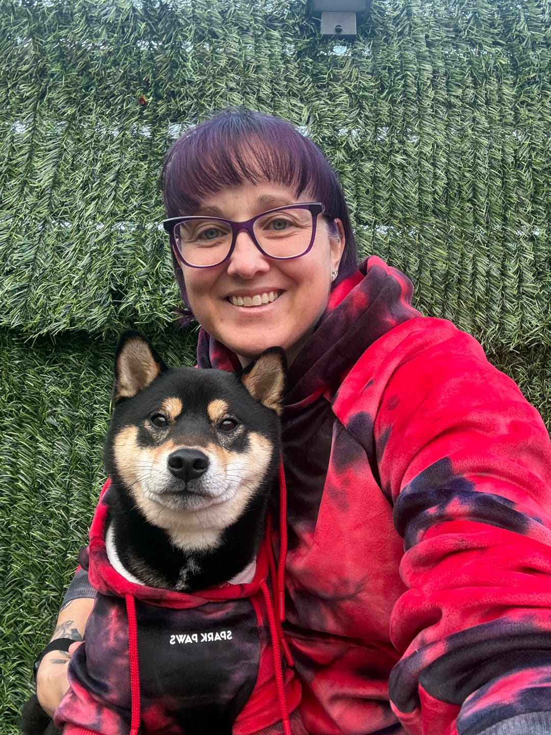 Customer photo review of Velvet Human Hoodie - Red & Black