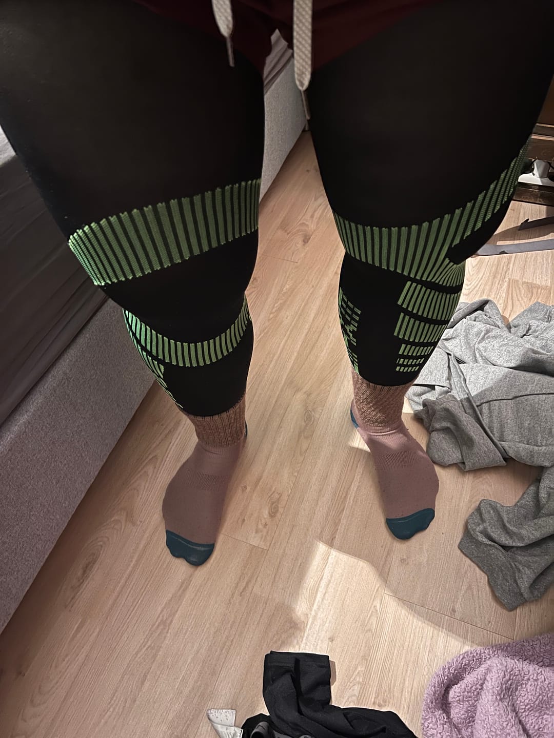 Customer photo review of eXtend High – Kompressiolahkeet – Musta/Lime