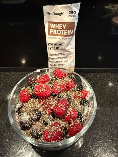 Customer photo review of Whey Protein Powder - Single Serving Sample Stick Packs
