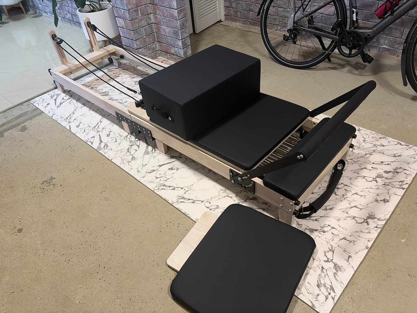 Customer photo review of Foldable Oak Wood Pilates Reformer - Home Studio Edition
