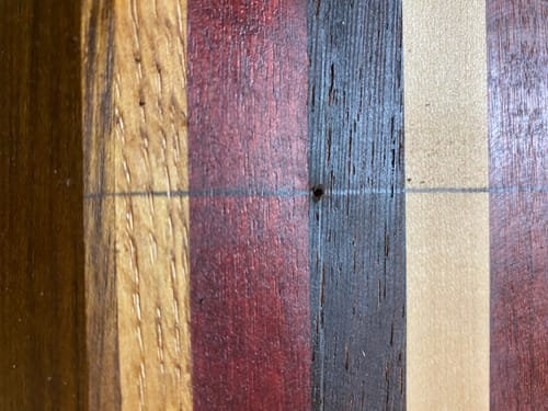 Customer photo review of Premium Cutting Board Feet - Brass/Stainless Steel