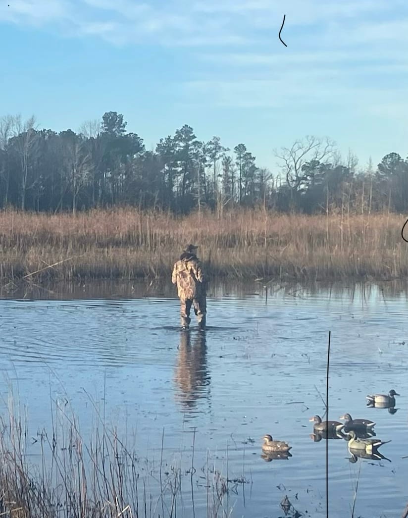 Customer photo review of TorridSeeker Heated Waders for Men | Neoprene Bootfoot Chest Waterproof Insulated Waders | Heated Waterfowl Hunting Bibs for Cold Weather