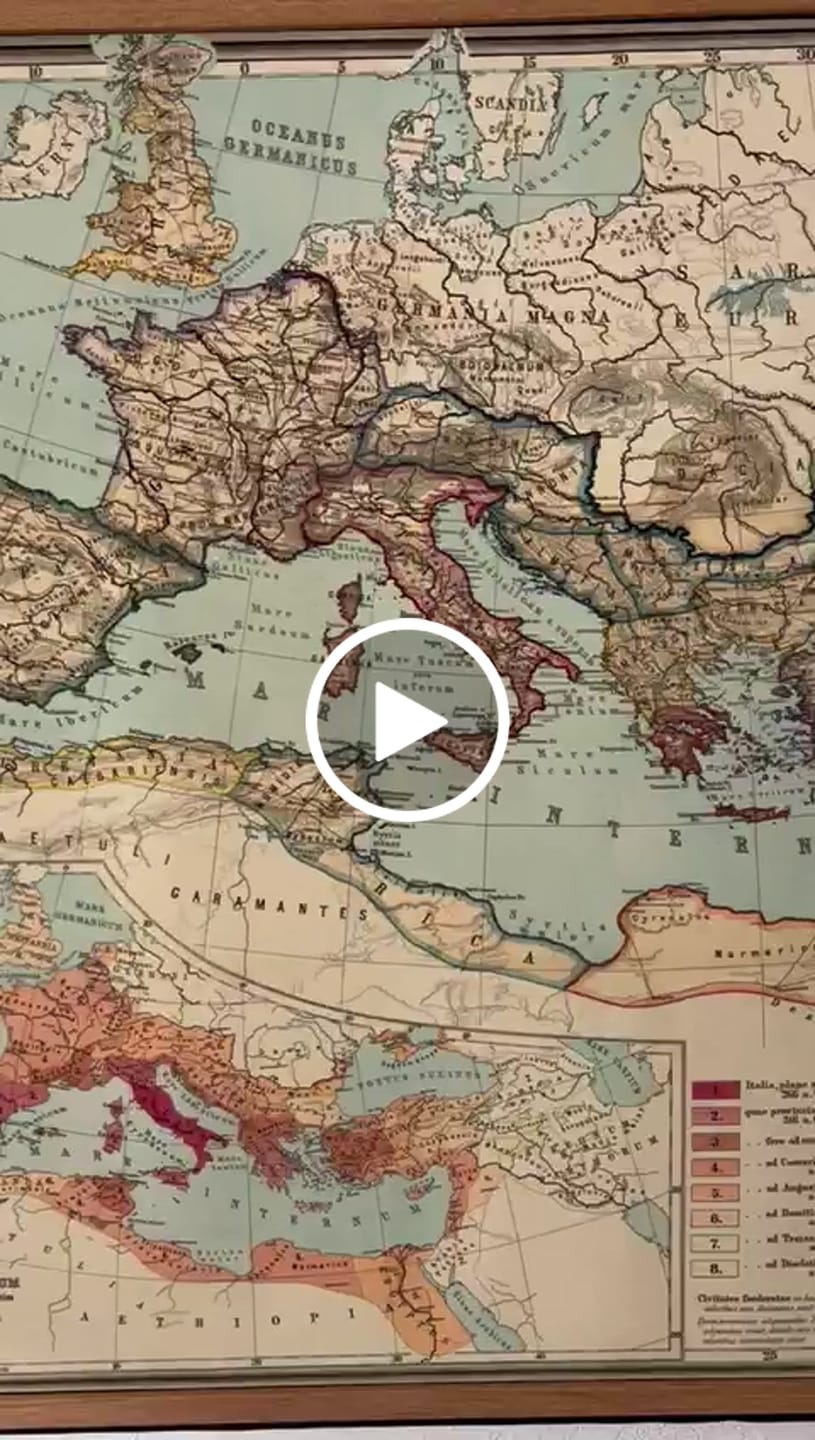 Customer video review of Old Roman Empire World Map From 266BC to 305AD by Perthes & Kampen, 1889 - Rare Map of Byzantine, West and East Roman Empire & Roads