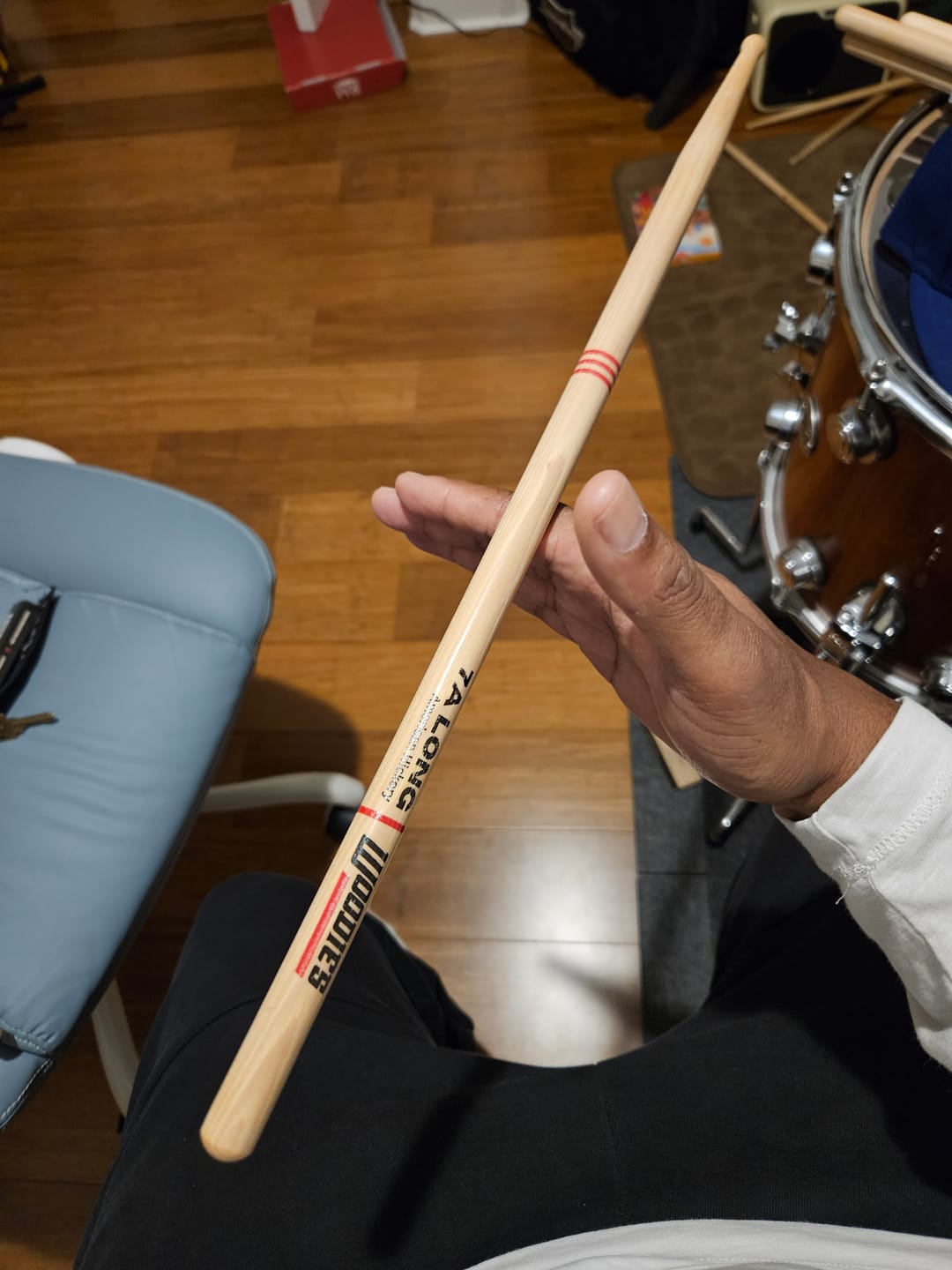 Customer photo review of American Hickory 7A Long Drumsticks