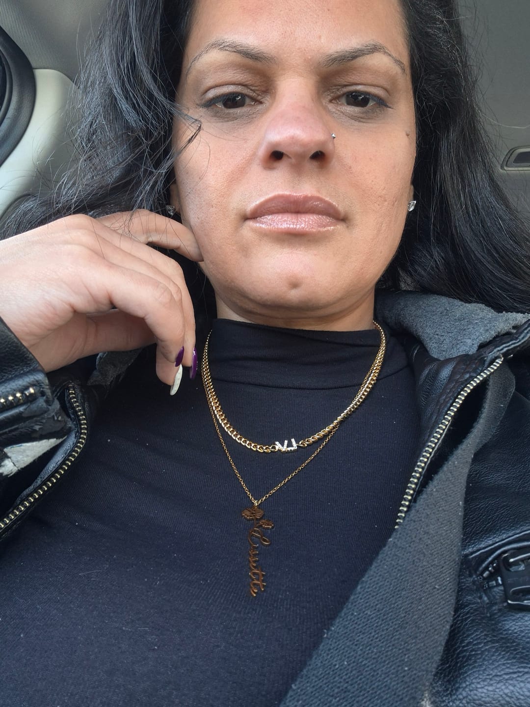 Customer photo review of Iced Initials Necklace w/ Cuban Chain