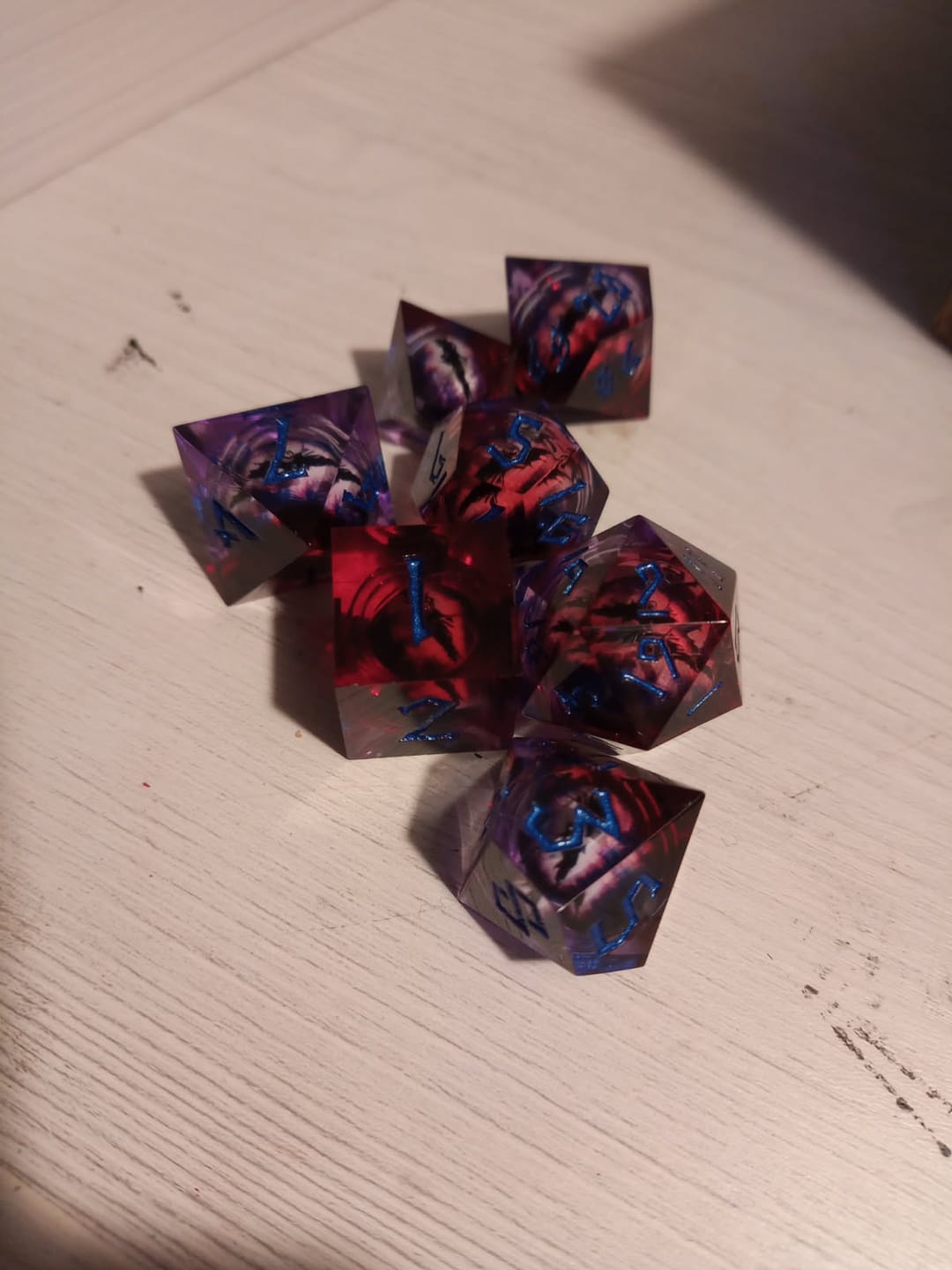 Customer photo review of Enchanted Dragon (Red) Liquid Core Dice Set