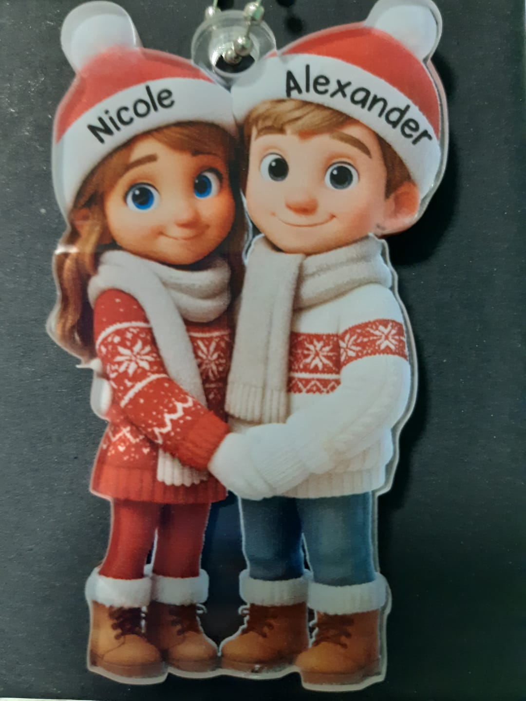 Customer photo review of Couple Hug - Personalized Acrylic Ornament, Christmas Gift For Him, Gift For Her