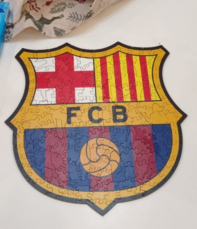 Customer photo review of FC Barcelona® Logo - Wooden Puzzle