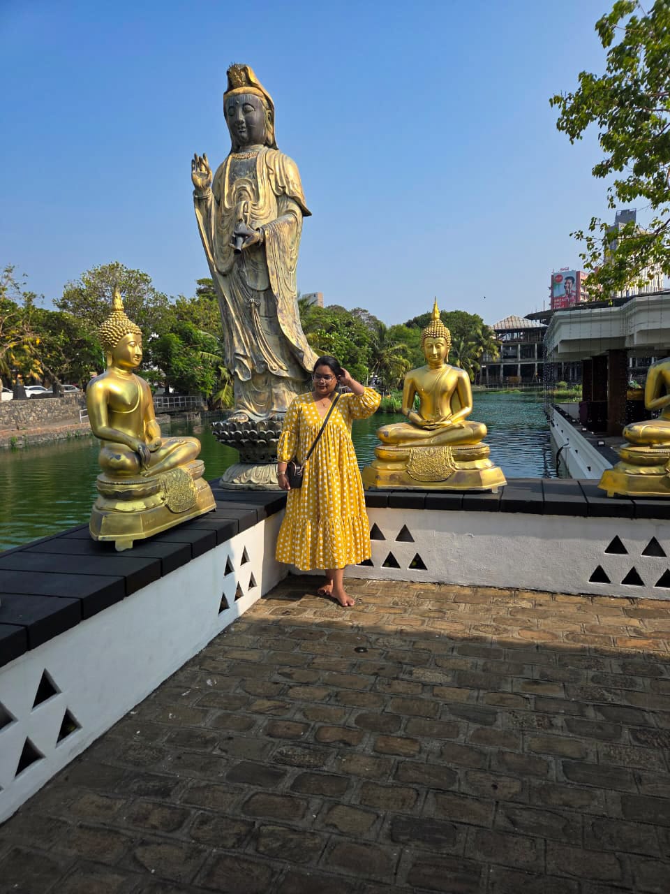 Customer photo review of Bonjour Yellow Polka Modal Maxi Dress