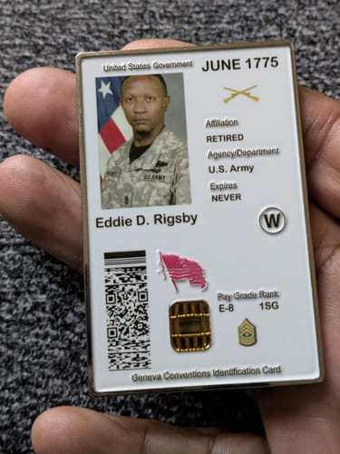 Customer photo review of Custom CAC-Style Coin with Branch Logo – Military Gift for Veterans