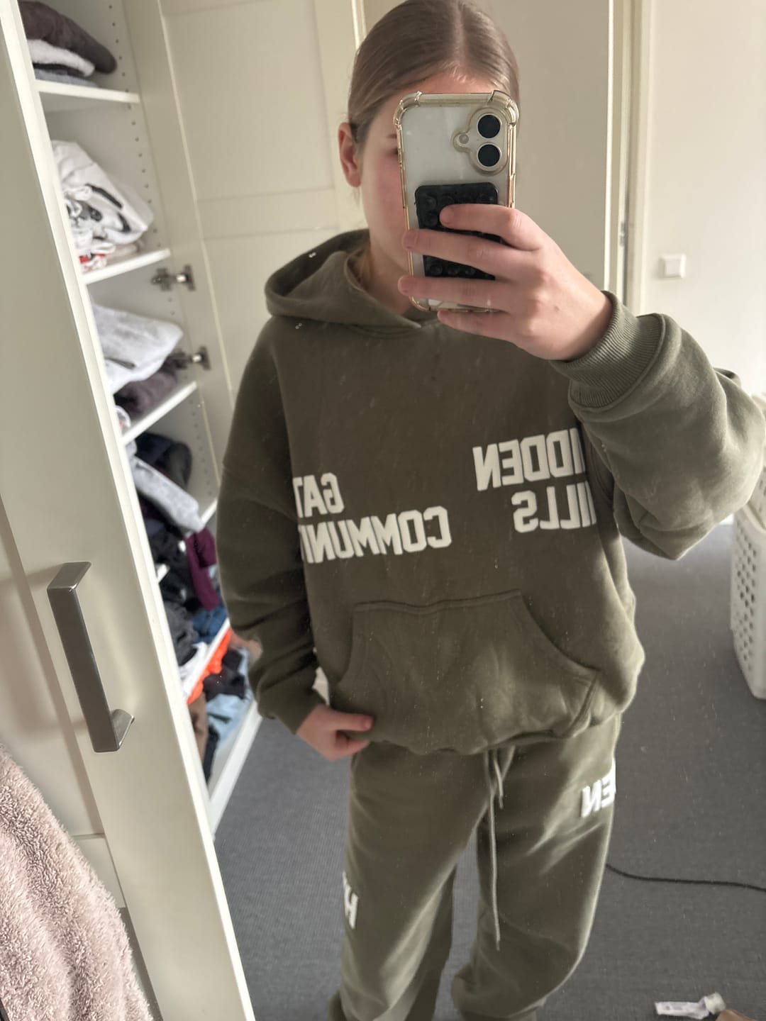 Customer photo review of GATED COMMUNITY HOODIE SAGE