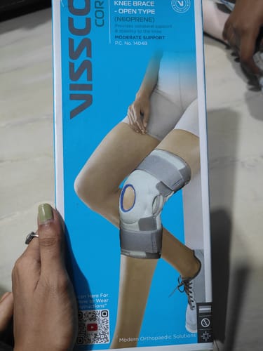 Customer photo review of Neoprene Hinged Patella Knee Brace | Provides moderate support & stability to the Knee - (OPEN TYPE) - Grey (Single Piece)