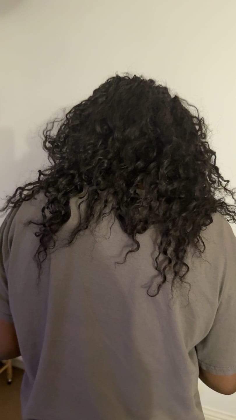 Customer photo review of Wet & Wavy Bulk Hair Extensions for Braiding