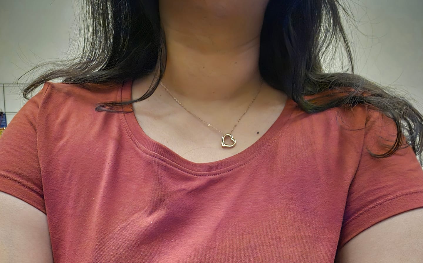 Customer photo review of Cute Heart Pendant Necklace