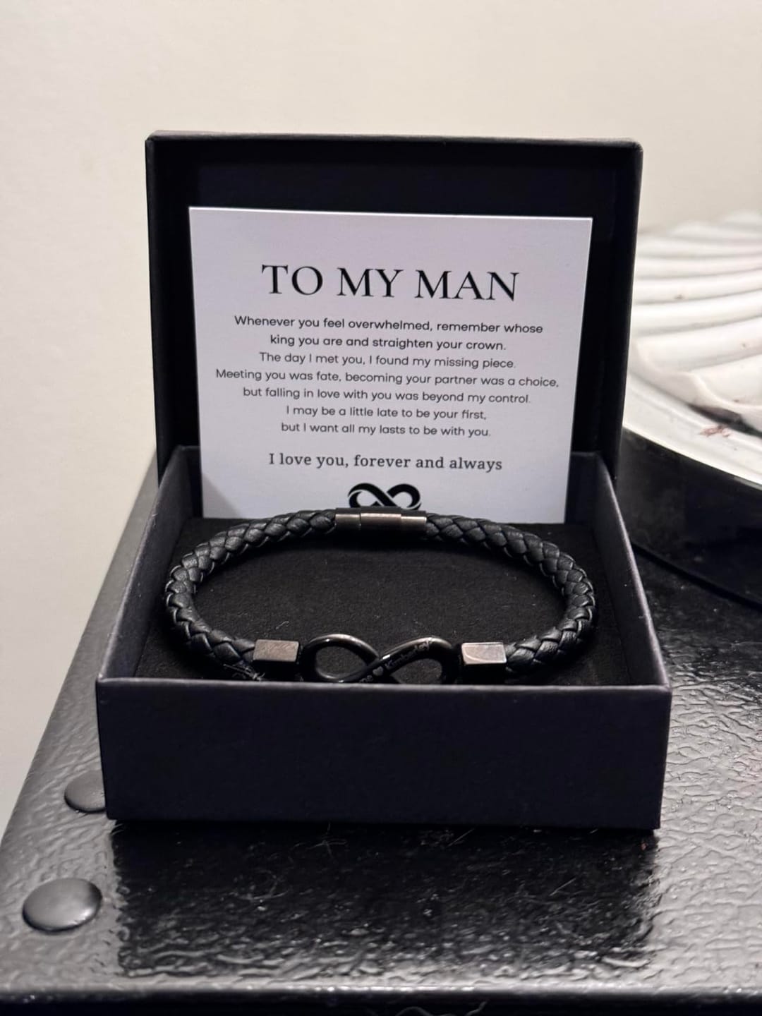 Customer photo review of "To My Man" Infinity Personalized Bracelet