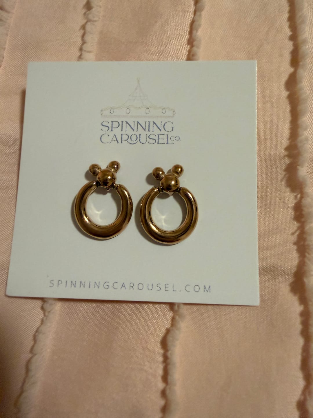 Customer photo review of Mini Leader of the Club Earrings