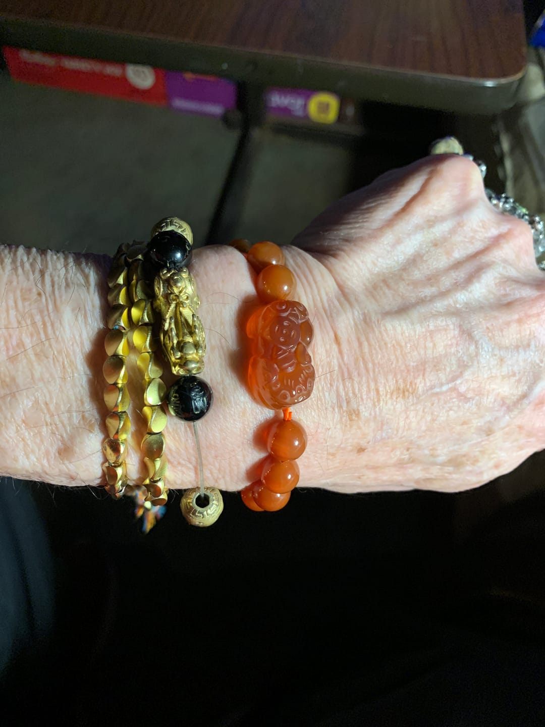 Customer photo review of Red Agate Pixiu Wealth Bracelet