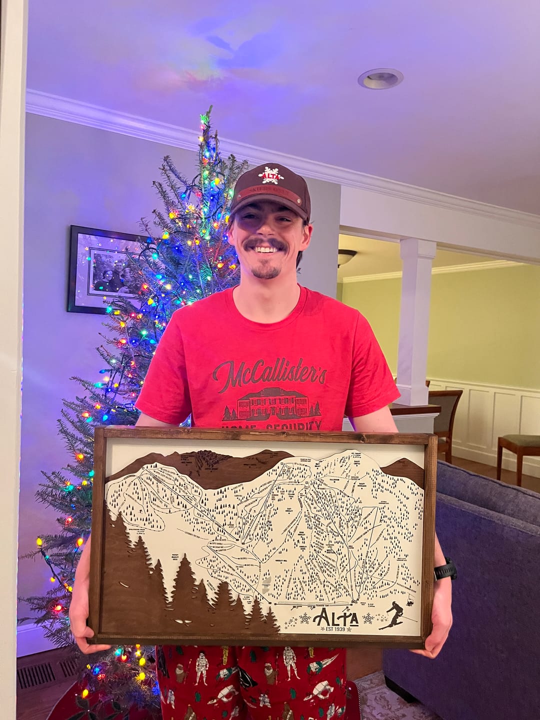 Customer photo review of Alta Ski Resort Map Sign | Laser Engraved & Framed Wall Art