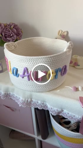Customer video review of Baby Knits™  Multicolor Personalized Knitted Basket