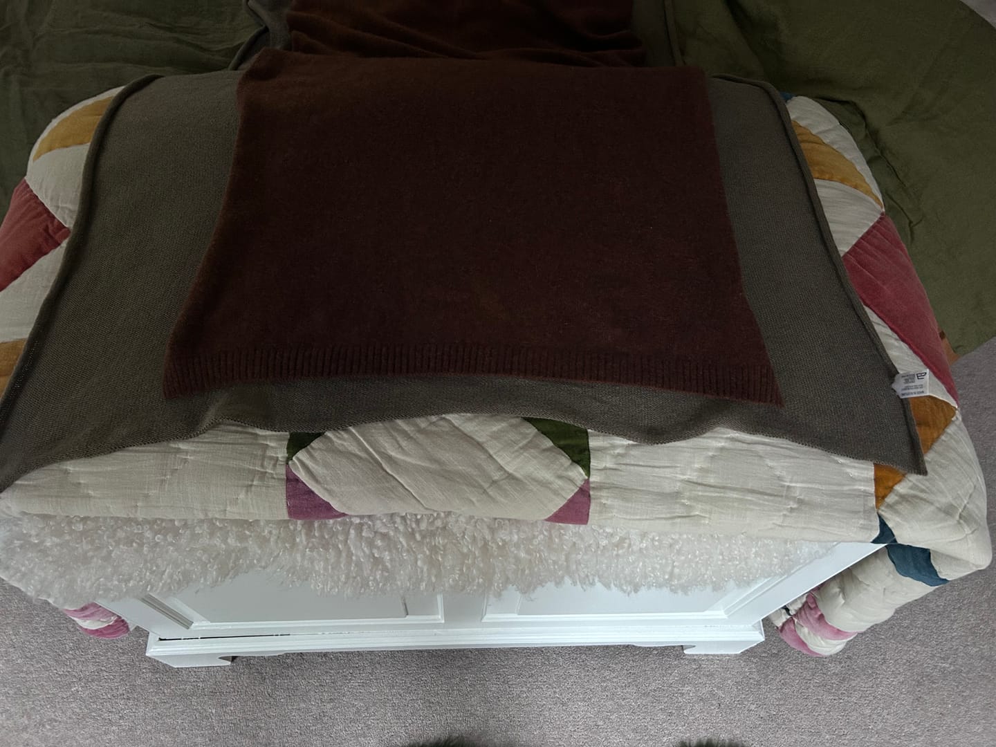 Customer photo review of Brand New Chestnut Brown Recycled Cashmere Wrap