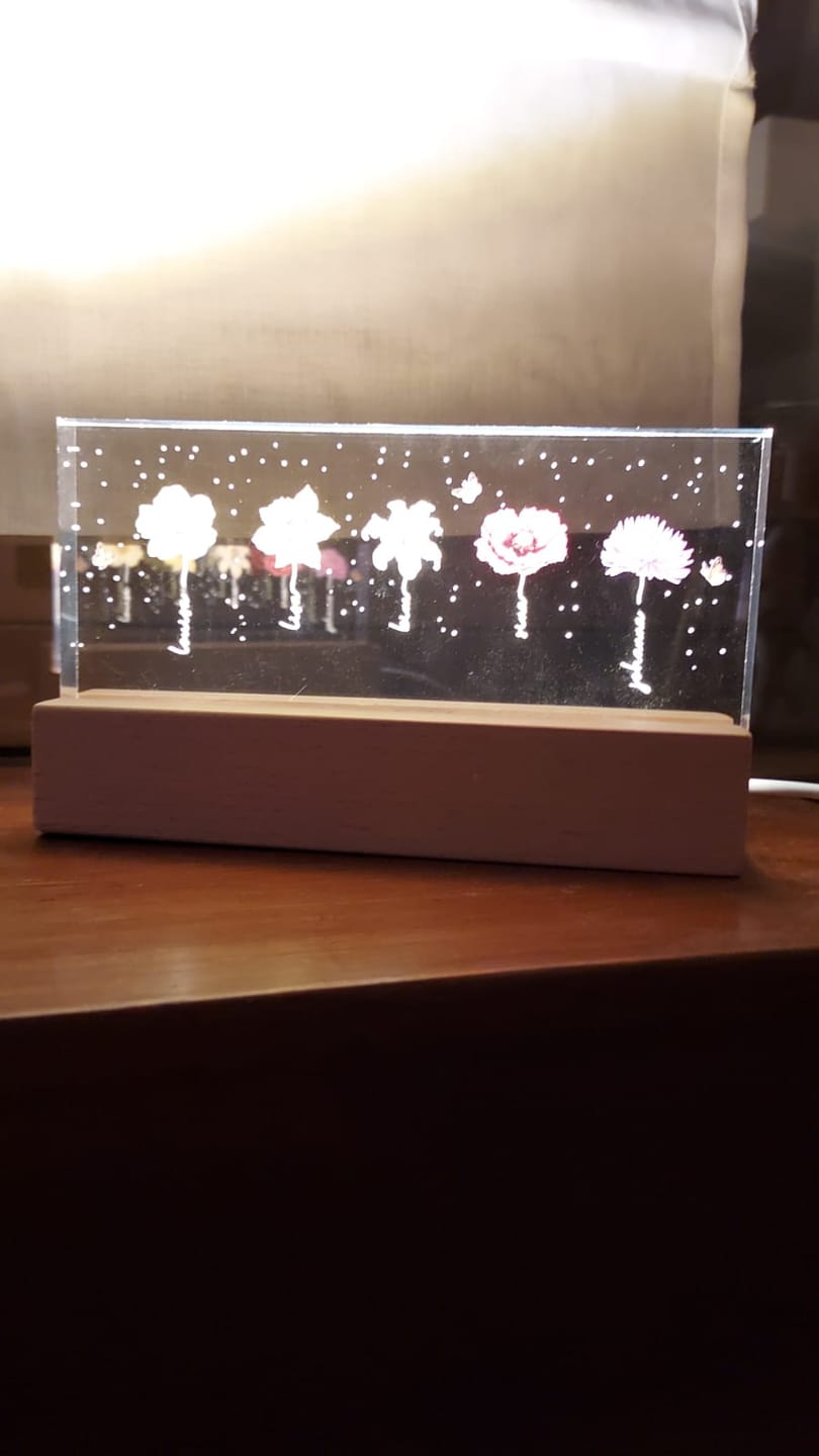 Customer photo review of Omas Garten - Personaliserter LED Aufsteller mit Blumen und Namen