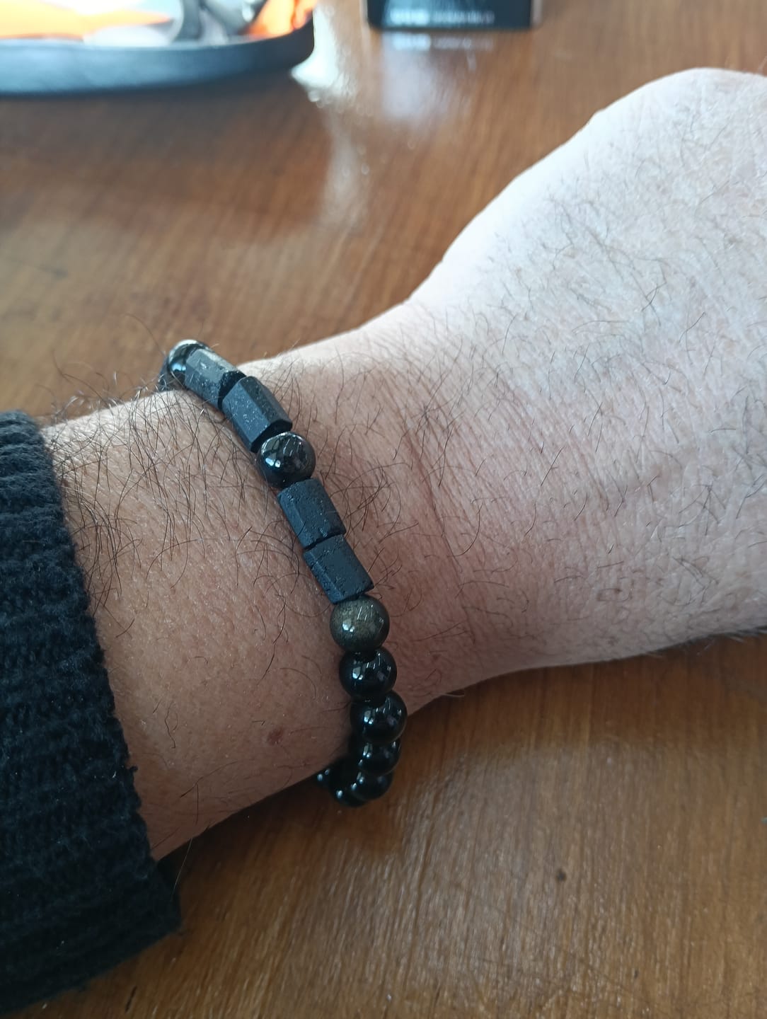 Customer photo review of Schwarzes Turmalin Obsidian - Schutz Armband