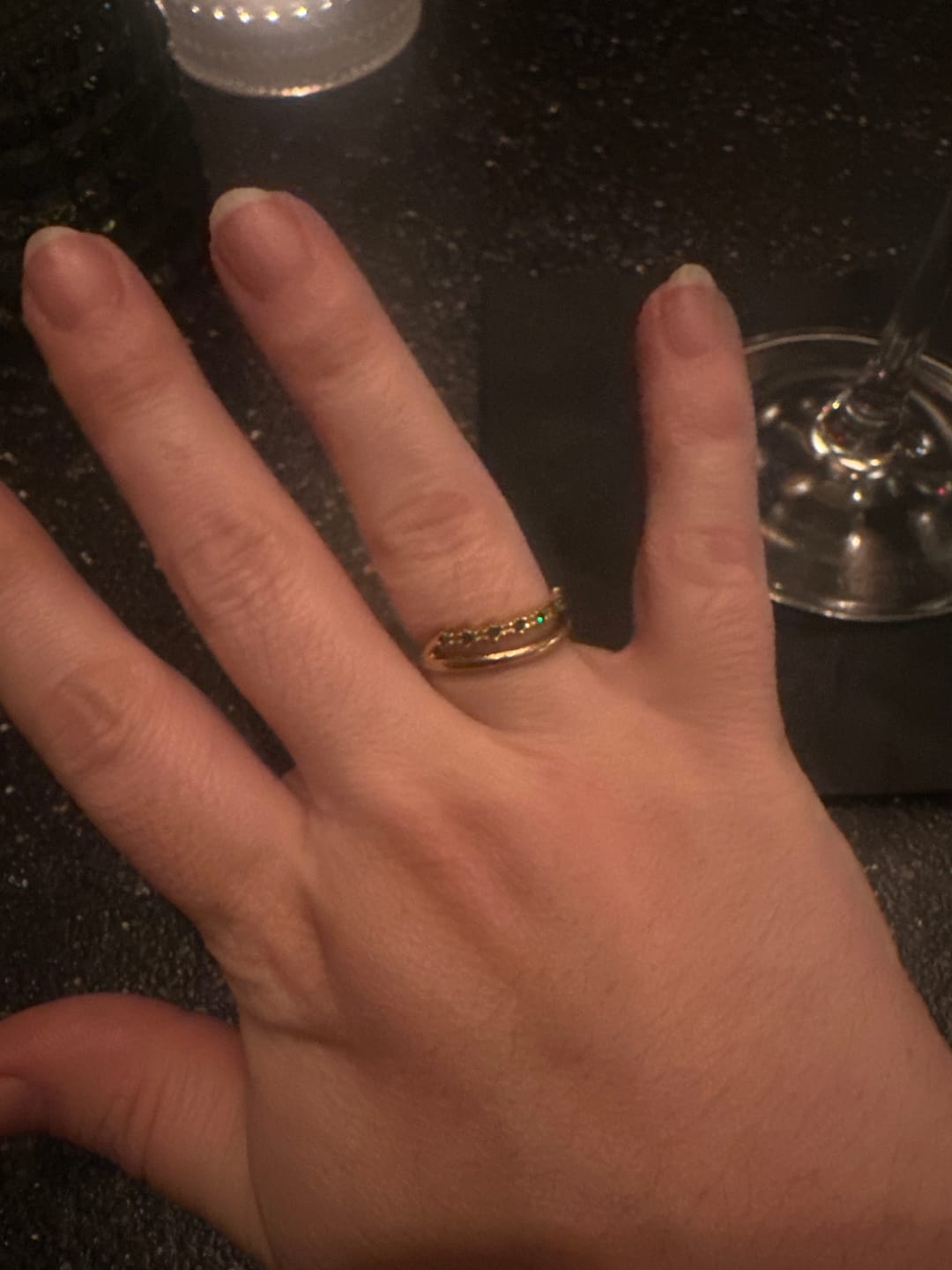 Customer photo review of Marissa Emerald Green Layered Ring
