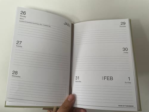 Customer photo review of 2026 A5 Weekly Diary - Classic