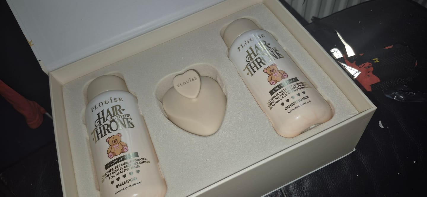 Customer photo review of Hair To The Throne Teddy Edition Haircare Set