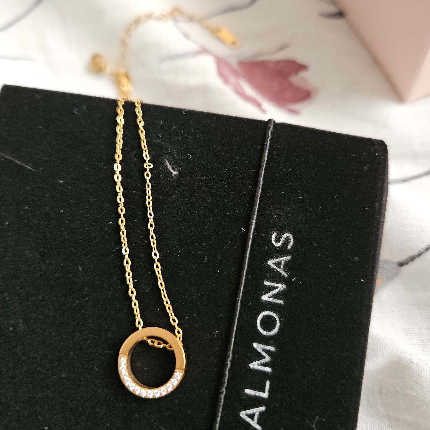 Customer photo review of Gold Halo Necklace