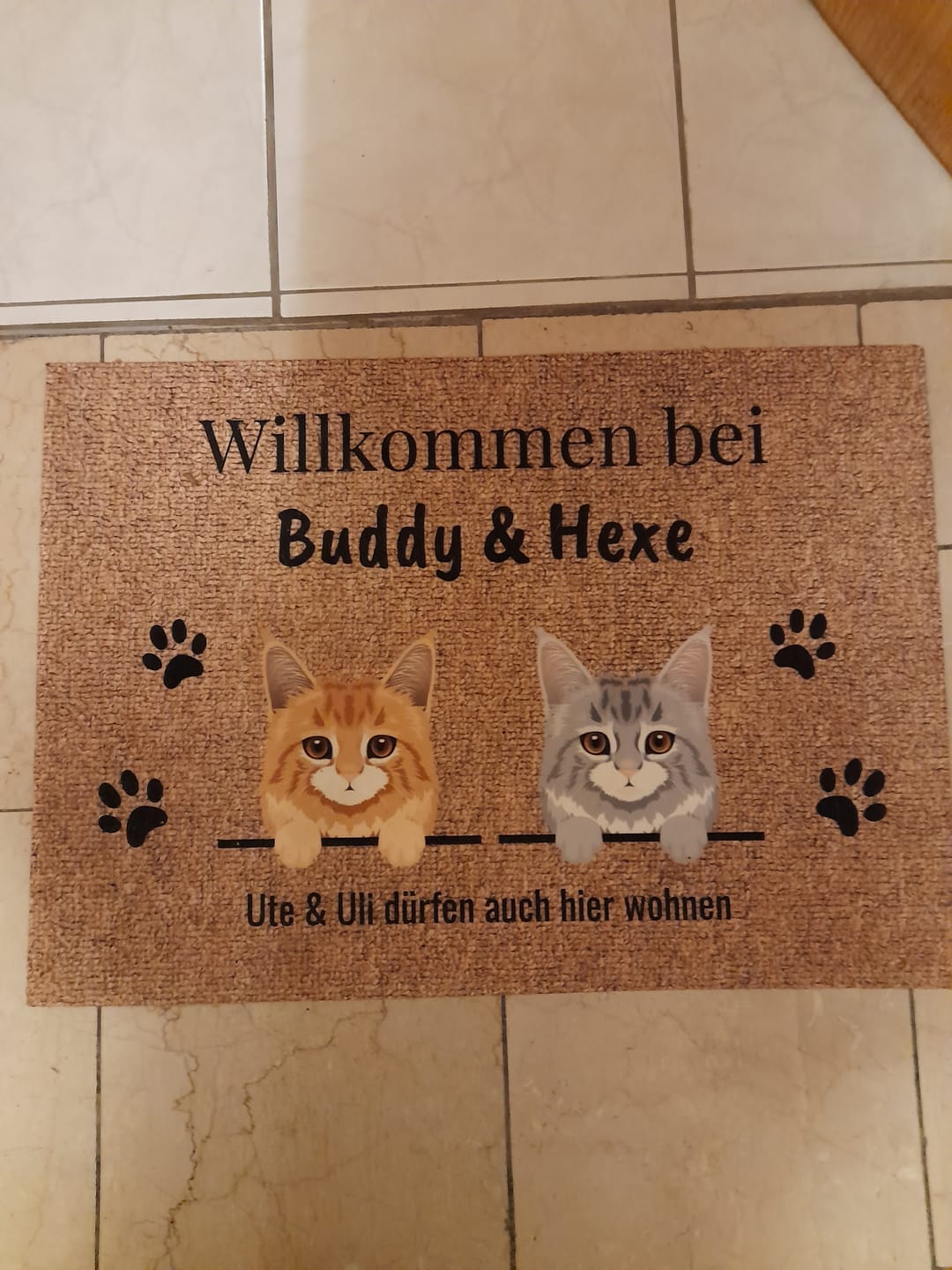 Customer photo review of Willkommen bei - Individuelle Fußmatte