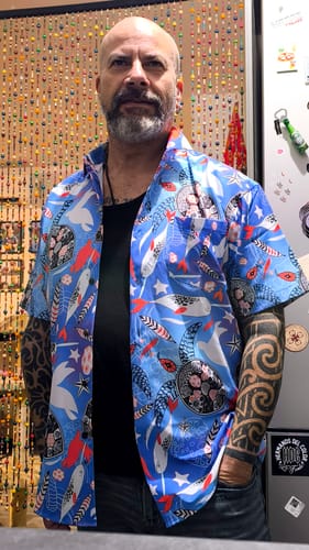 Customer photo review of Super Stretch - Psychedelic Turtle Hawaiian Shirt