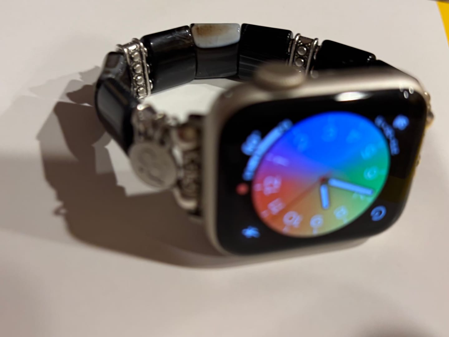 Customer photo review of Bohemian Noir Stretch Apple Watch Strap