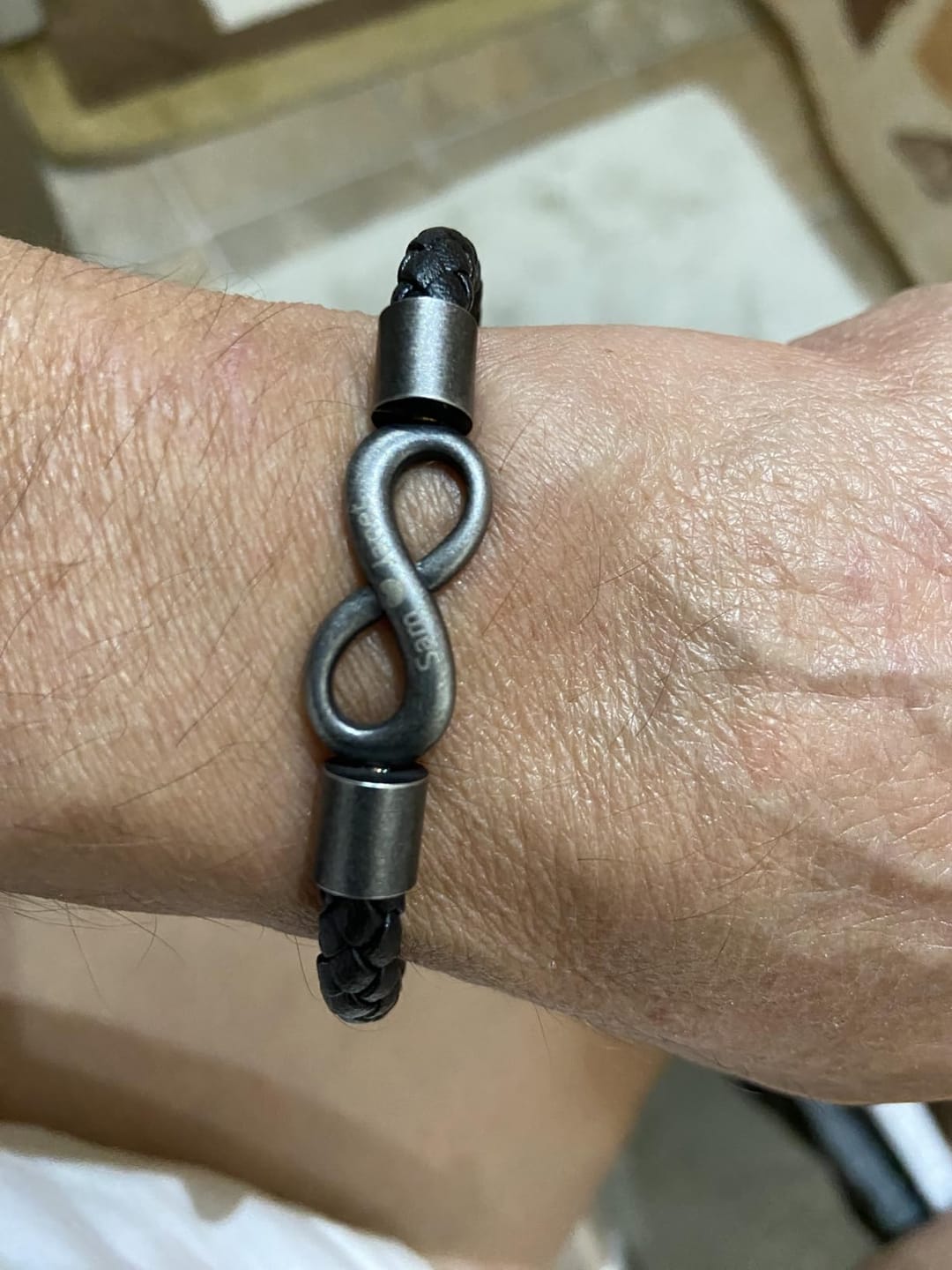 Customer photo review of "To My Man" Infinity Personalized Bracelet