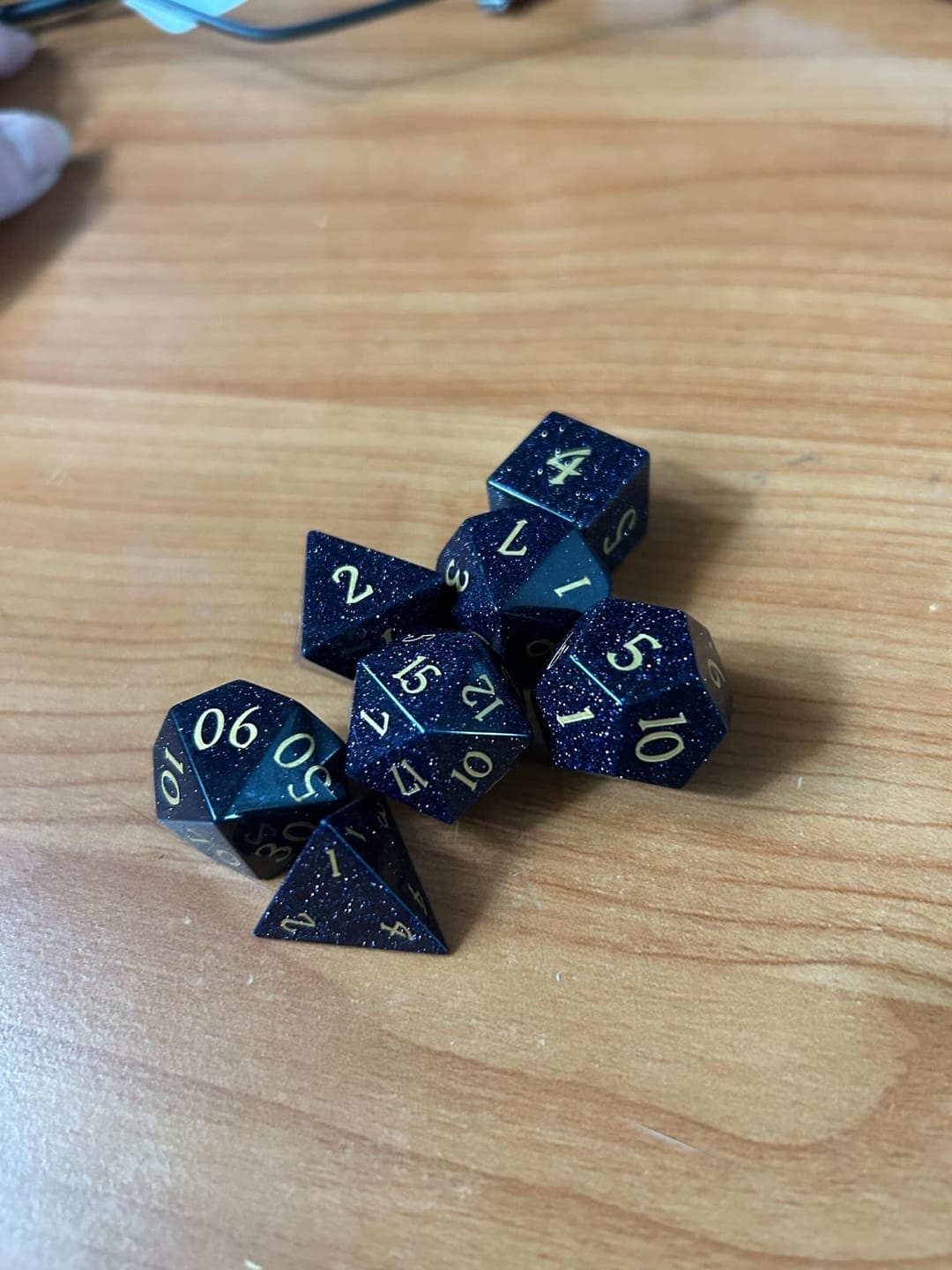 Customer photo review of Cosmic Veil Dice Set (Blue Sandstone)